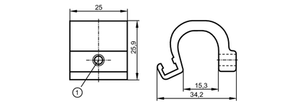 Adapter montażowy  do siłowników profilowanych i szpilkowych (E11799) - IFM