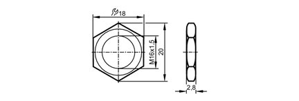 Nakrętka heksagonalna NUT M16x1,5 CUZN 10PCS. (E11918) - IFM