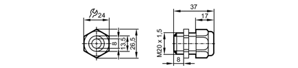Dławik kablowy CABLE GLAND M20X1,5 (E12208) - IFM