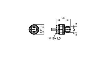 Wtyk montażowy  ESTGH050MSS00,5E05 (M16) (E12253) - IFM