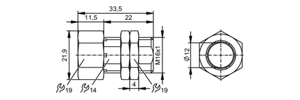 Tuleja montażowa z blokadą FIXING/M12/NT/MS/END STOP (E12744) - IFM