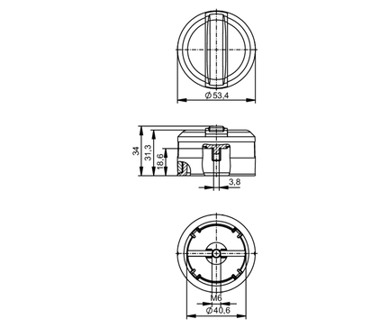 Znacznik Położenia do Siłowników Zaworowych PUCK 53MM BASIC 20MM SHAFT 2-wAY (E12828) - IFM