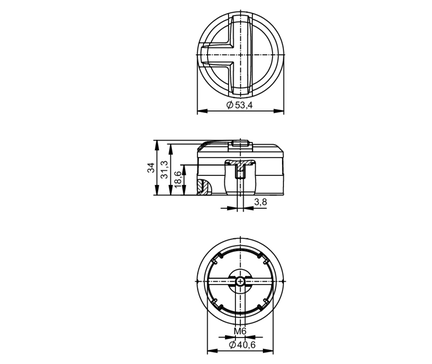 Znacznik Położenia do Siłowników Zaworowych PUCK 53MM BASIC 20MM SHAFT 3-wAY (E12829) - IFM