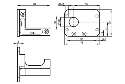 Adapter do Montażu I dokładnej Regulacji czujników  Laserowych (E1D100) - IFM