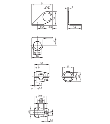 Zestaw montażowy  do czujników  do pozycjonowania MOUNTING SET 2 ROD MOUNTING (E20721) - IFM