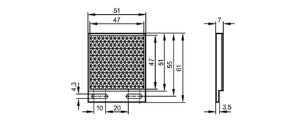 Odbłyśnik do czujników  refleksyjnych Laserowych REFLECTOR LASER TS-48X48 (E20722) - IFM