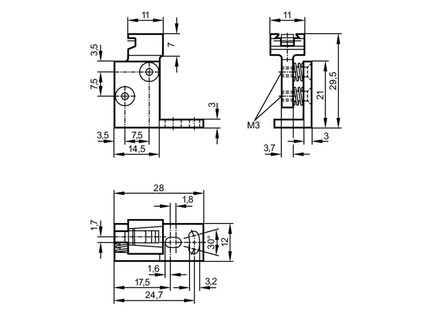 Adapter do montażu i dokładnej regulacji czujników  laserowych (E20975) - IFM