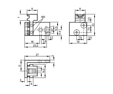 Adapter do montażu i dokładnej regulacji czujników  laserowych (E20976) - IFM