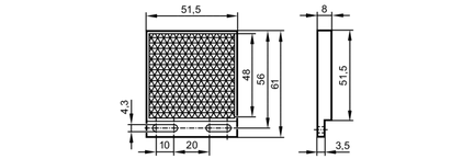 Odbłyśnik do czujników  refleksyjnych REFLECTOR TS-50X50/110°C (E21064) - IFM
