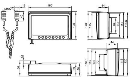 Monitor z dwoma wejściami analogowymi (E2M232) - IFM