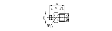 Adapter wkręcany PX G1/4A-M20X1,5A (E30010) - IFM