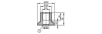 Adapter do wspawania do czujników  procesowych ADAPT G1/2-wELDING SHOULDER (E30056) - IFM