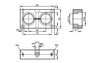 Adapter montażowy  podwójny (E30078) - IFM