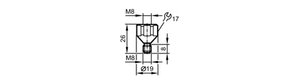 Adapter wkręcany dla czujników  drgań (E30132) - IFM