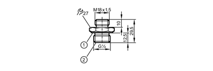 Adapter wkręcany (E30418) - IFM