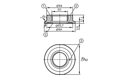 Adapter procesowy Clamp DIN 11864 (E33308) - IFM