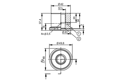 Adapter procesowy Clamp DIN 11864 (E33407) - IFM