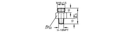 Adapter wkręcany SI/1 - 1/4NPT (E40106) - IFM