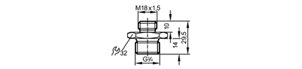Adapter wkręcany /SI/9/ /G3/4 (E40134) - IFM