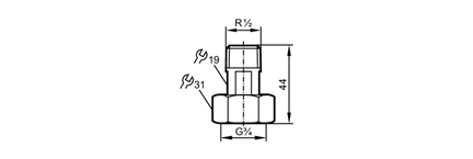 Adapter montażowy  do czujników  przepływu ADAPTER G3/4-R1/2/MS (E40151) - IFM