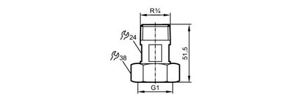 Adapter montażowy  do czujników  przepływu ADAPTER G1-R3/4/MS (E40153) - IFM