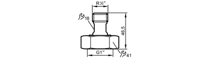 Adapter montażowy  do czujników  przepływu ADAPTER G1-R1/2/V4A (E40179) - IFM