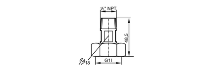Adapter montażowy  do czujników  przepływu ADAPTER G1-NPT1/2/V4A (E40192) - IFM