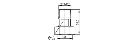 Adapter montażowy  do czujników  przepływu ADAPTER G1-NPT3/4/V4A (E40193) - IFM