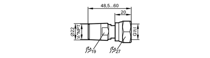 Adapter montażowy  do czujników  przepływu REDADAPT G1/2"-1/2NPT (E40200) - IFM