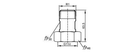 Adapter montażowy  do czujników  przepływu ADAPTER G1-1/4-R1/V4A (E40205) - IFM