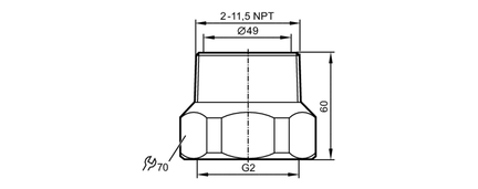 Adapter montażowy  do czujników  przepływu ADAPT /SM/1/G2 - 2 NPT (E40228) - IFM