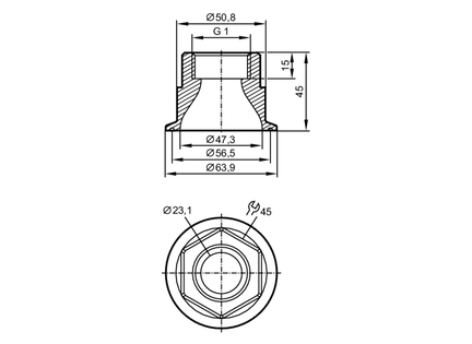 Adapter montażowy  do czujników  przepływu ADAPT G1-CLAMP/D64,0/DIN32676 (E40252) - IFM
