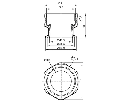Adapter montażowy  do czujników  przepływu ADAPT G2-CLAMP/D64,0/DIN32676 (E40254) - IFM