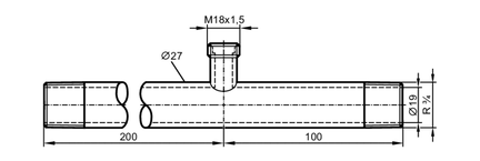 Trójnik T R3/4-M18x1,5-R3/4 (E40278) - IFM