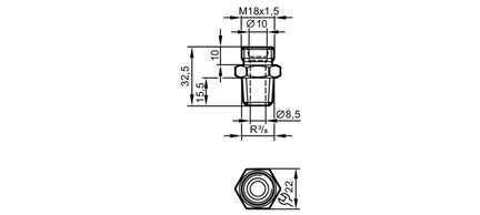 Adapter wkręcany SI3/8R (E40458) - IFM