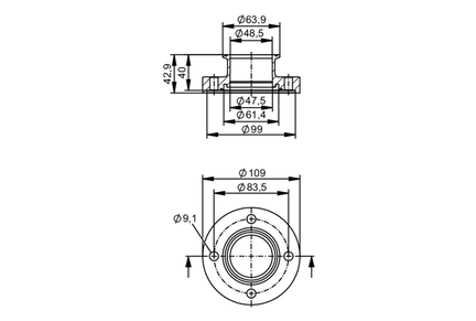 Zaciskowy adapter procesowy clamp ISO 2852 (E40483) - IFM