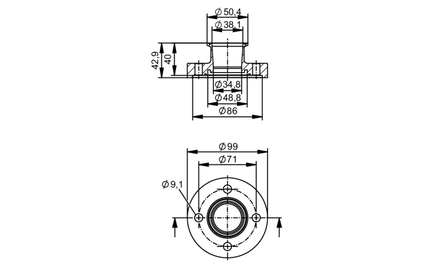 Zaciskowy adapter procesowy clamp DIN 32676 seria A (E40492) - IFM
