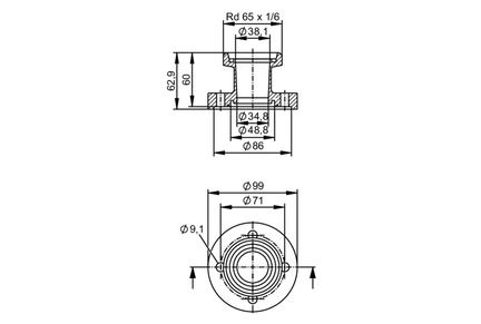 Złącze procesowe adapter rurowy DIN11851 (E40502) - IFM