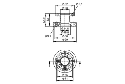 Aseptyczna flansza adaptera procesowego Din11864-2A (E40522) - IFM