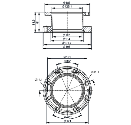 Aseptyczna flansza adaptera procesowego Din11864-2A (E40527) - IFM