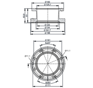 Aseptyczna flansza adaptera procesowego Din11864-2A (E40527) - IFM