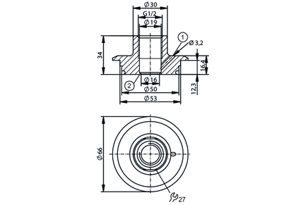 Adapter Procesowy Varivent ADAPT G1/2-VARIVENT D50 3A (E43034) - IFM
