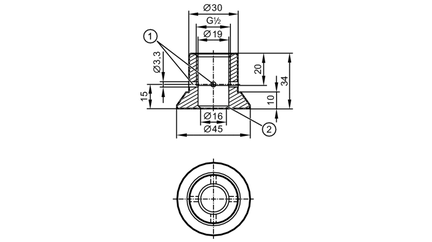 Adapter do wspawania do czujników  procesowych ADAPT G1/2-wELD SHOULDER 3A (E43315) - IFM