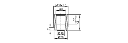 Adapter wkręcany G1/2-M30X1,5 (E43325) - IFM