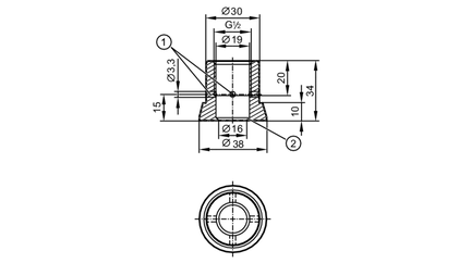Adapter do wspawania do czujników  procesowych (E43407) - IFM