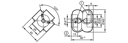 Sprzęgło z podwójną pętlą DL COUPLING V2A 48-6-6-46-SV (E61432) - IFM
