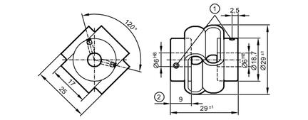 Sprzęgło z podwójną pętlą DL COUPLING V2A 29-6-6-29-SV (E61435) - IFM