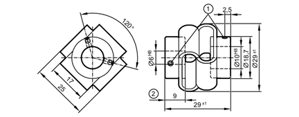 Sprzęgło z podwójną pętlą DL COUPLING V2A 29-6-10-29-SV (E61436) - IFM