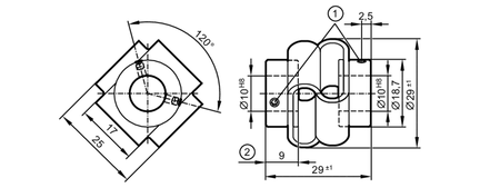 Sprzęgło z podwójną pętlą DL COUPLING V2A 29-10-10-29-SV (E61437) - IFM