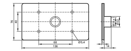 Adaptery antenowe RFID do zwiększenia zasięgu ANT-AMP/136x76/M18 (E80390) - IFM